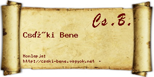 Csáki Bene névjegykártya